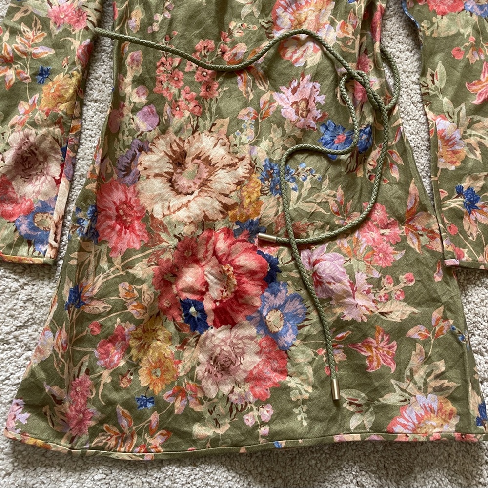 Zimmermann Green Floral Print
Linen August Bias Mini Dress size OP - Picture 8 of 10